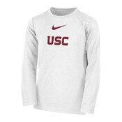 USC Trojans Nike Youth Boys' White Coaches Long Sleeve Top